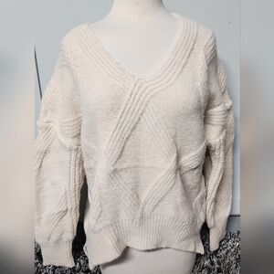 Rare Cozy Cream V-Neck Sweater